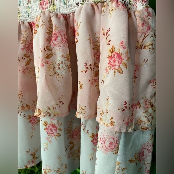 Cute Pink Tiered Ruffle Stretch Wide Waist XL Skirt Giving Strawberry Shortcake - Picture 6 of 12